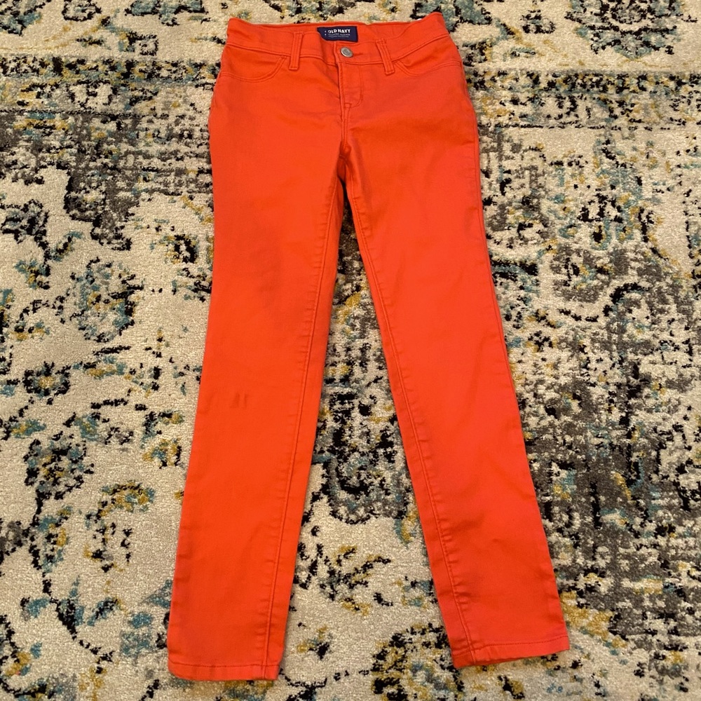 Hot Orange girls rockstar jeggings size 8